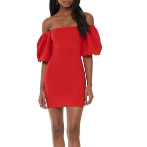 VICI + Nordstrom Neck Puff Sleeve Dress